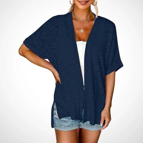 Lightweight Short Sleeve Cardigan – Open Front, Breathable Summer Layer