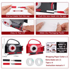VEEVEO Dual-Use Wrapping Cutter & Tape Dispenser Kit, 4 Tapes, 2 Blades
