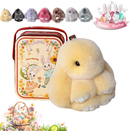 Handmade Plush Bunny Keychain – Soft Velvet Charm, Gift-Ready