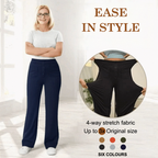 Women's High-Waisted Stretch Pants – Comfortable Straight Leg Everyday Trousers