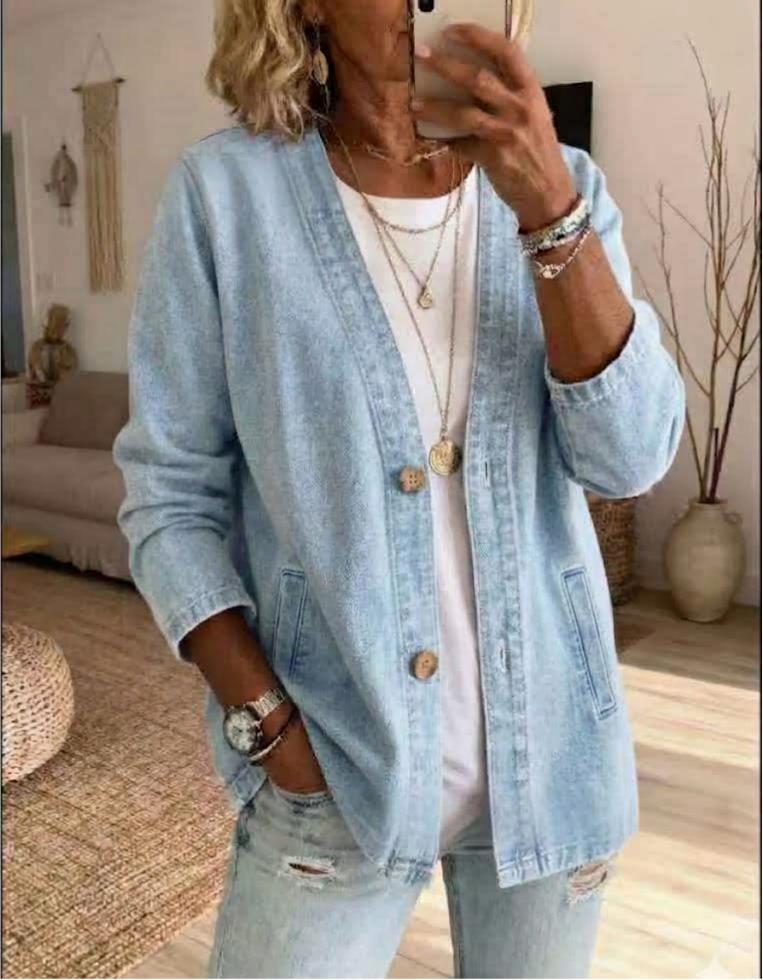 Lightweight Denim Cardigan