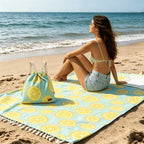 Organic Cotton Towel Backpack – 2-in-1 Convertible Beach Towel & Carry Bag, Sand-Repellent