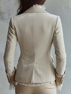 Cordelia | Ivory Embroidered Tailored Blazer