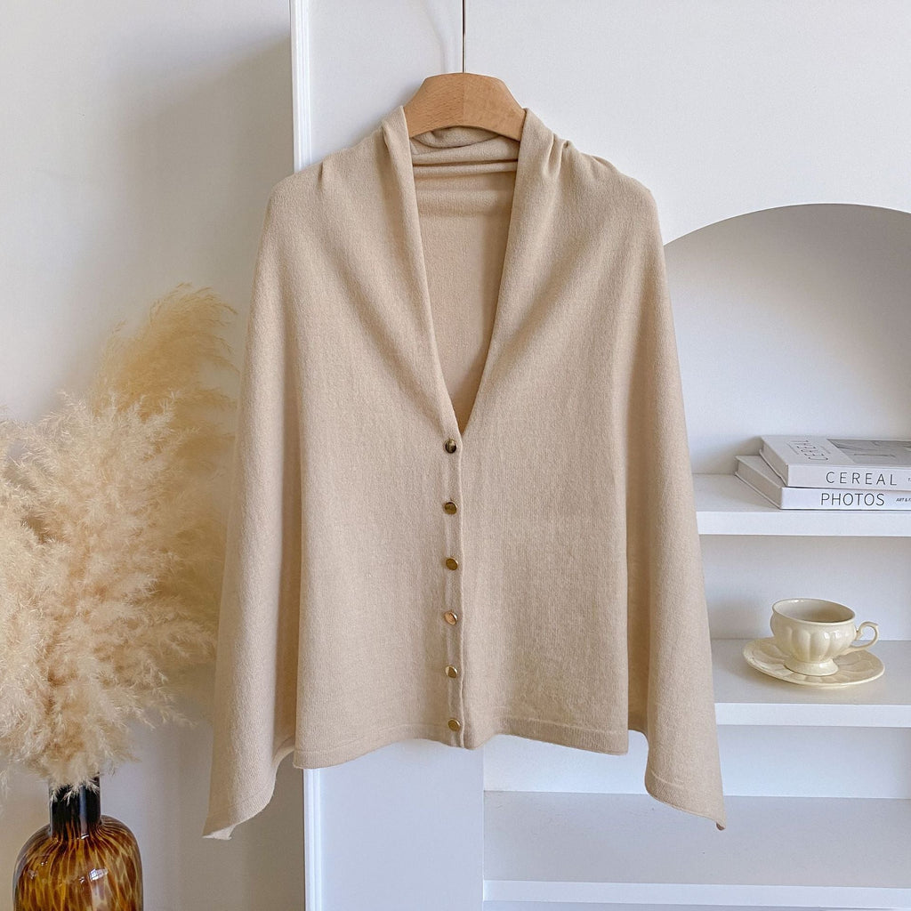 💚4pcs-Women's Soft Wool-Blend Wrap Cardigan – Cozy Open-Front Shawl Sweater for Fall
