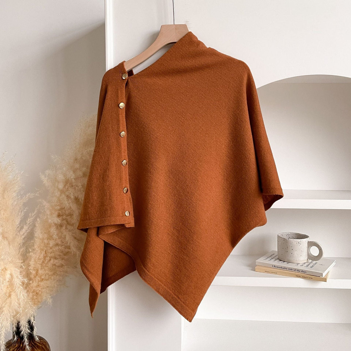 💚4pcs-Women's Soft Wool-Blend Wrap Cardigan – Cozy Open-Front Shawl Sweater for Fall
