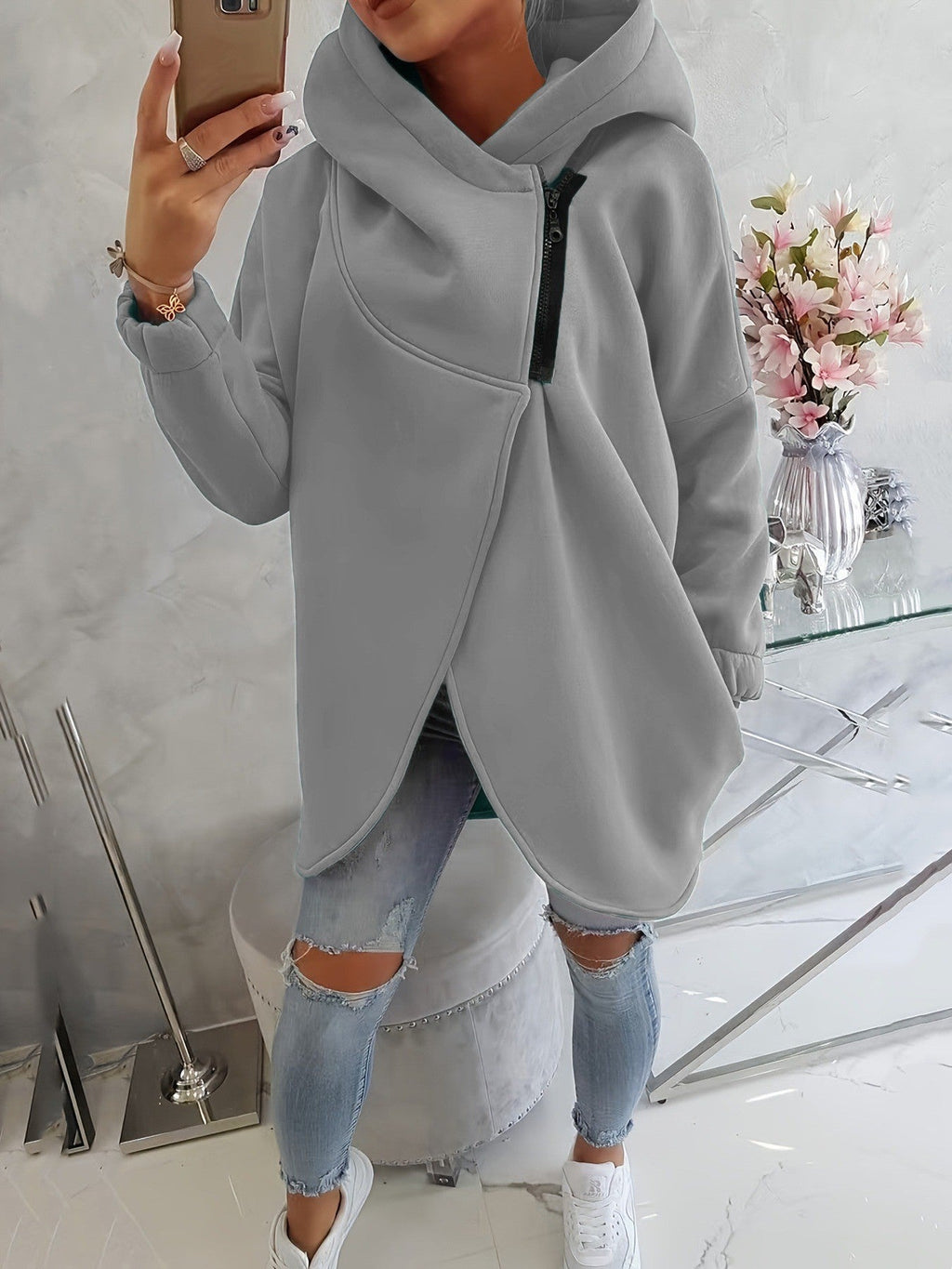 💚Brielle - Stylish oversized warm zipper hoodie jacket