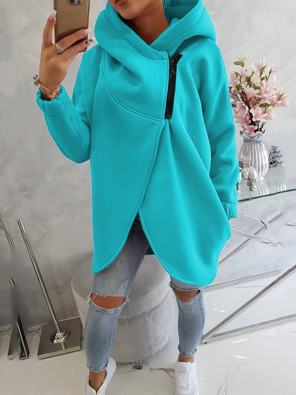 💚Brielle - Stylish oversized warm zipper hoodie jacket