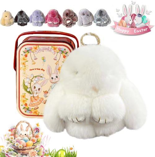 Handmade Plush Bunny Keychain – Soft Velvet Charm, Gift-Ready