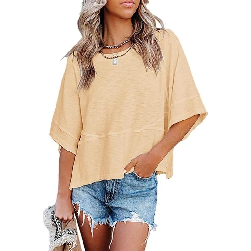 Lightweight Batwing Sleeve Tee – Crewneck, Relaxed Fit, Breathable