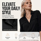 Women's Solid Lapel Button Down Shirt