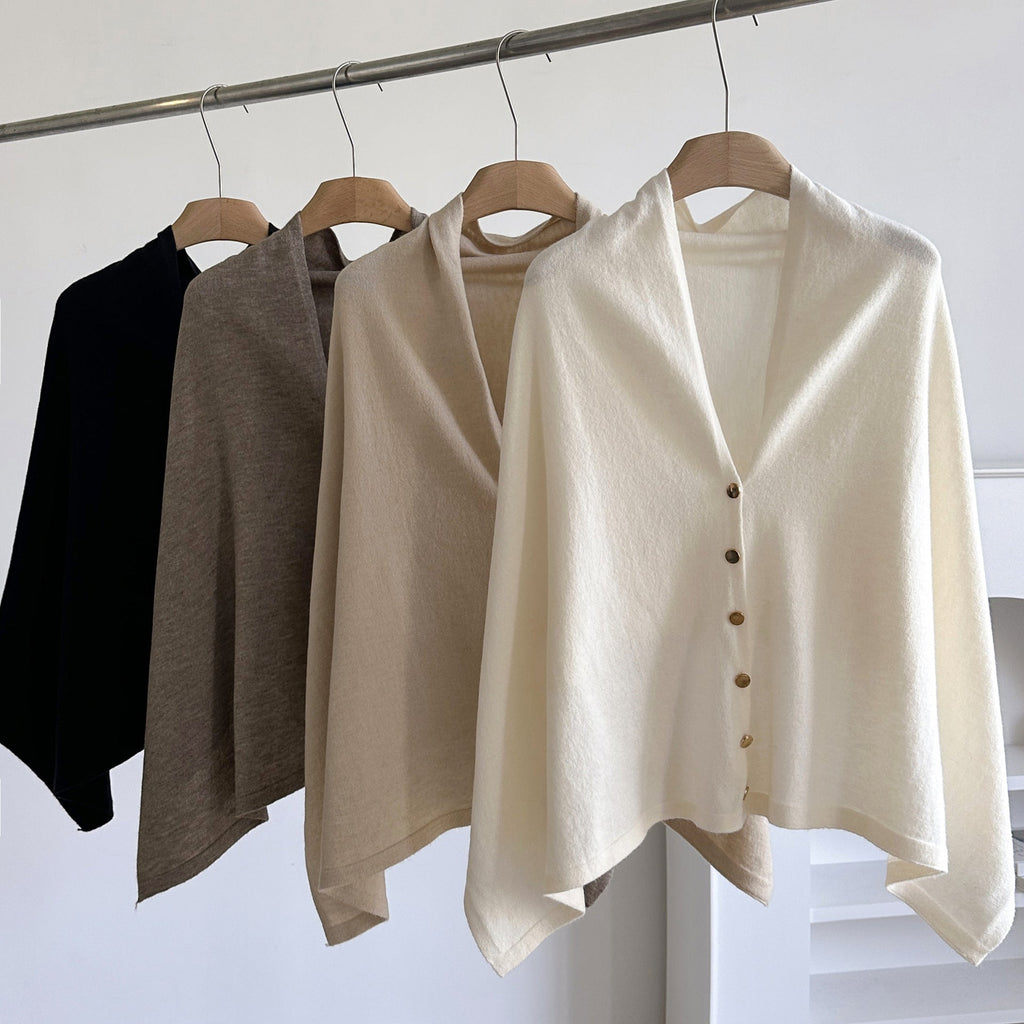 💚4pcs-Women's Soft Wool-Blend Wrap Cardigan – Cozy Open-Front Shawl Sweater for Fall