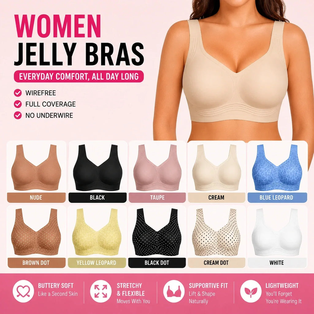 💝💝Women Jelly Bras Wirefree Full Coverage No Underwire