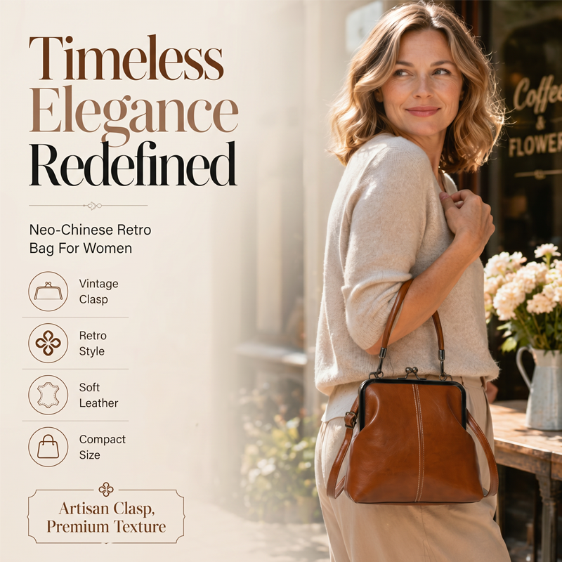 Vintage Kiss Lock Handbag For Women