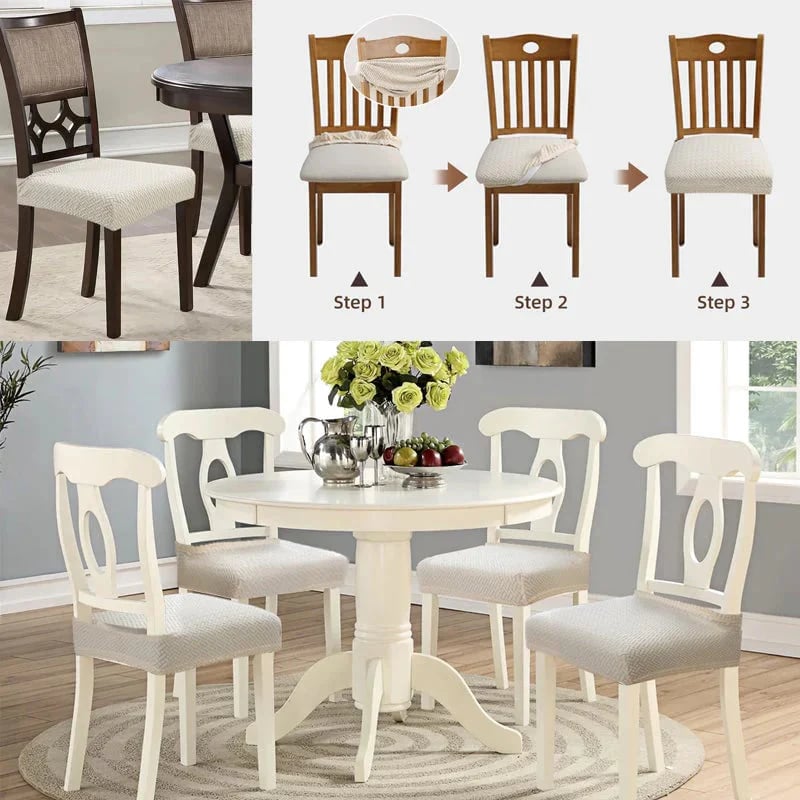 Jacquard Chair Seat Cover – Waterproof, Non-Slip, Machine Washable