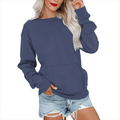 Hoodless Crewneck Sweatshirt – Kangaroo Pocket, Relaxed Fit, Lightweight Fleece