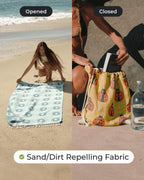 Organic Cotton Towel Backpack – 2-in-1 Convertible Beach Towel & Carry Bag, Sand-Repellent