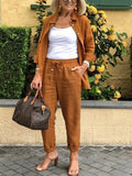 Relaxed Fit Blazer & Cropped Pants Set – 2 Piece Casual Suit