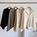 💚4pcs-Women's Soft Wool-Blend Wrap Cardigan – Cozy Open-Front Shawl Sweater for Fall