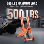 🎉Hydraulic Lawn Mower Lift, 500 LBS Load Capacity, Solid Carbon Steel Construction, Adjustable Universal Lawn Lifter