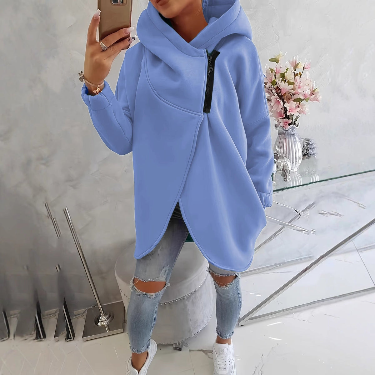 💚Brielle - Stylish oversized warm zipper hoodie jacket