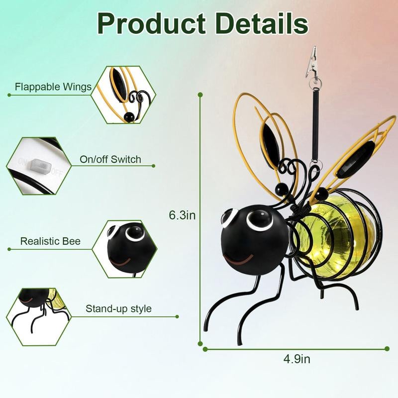 Solar Hanging Bee Lantern — Outdoor Garden Light IP44 Waterproof