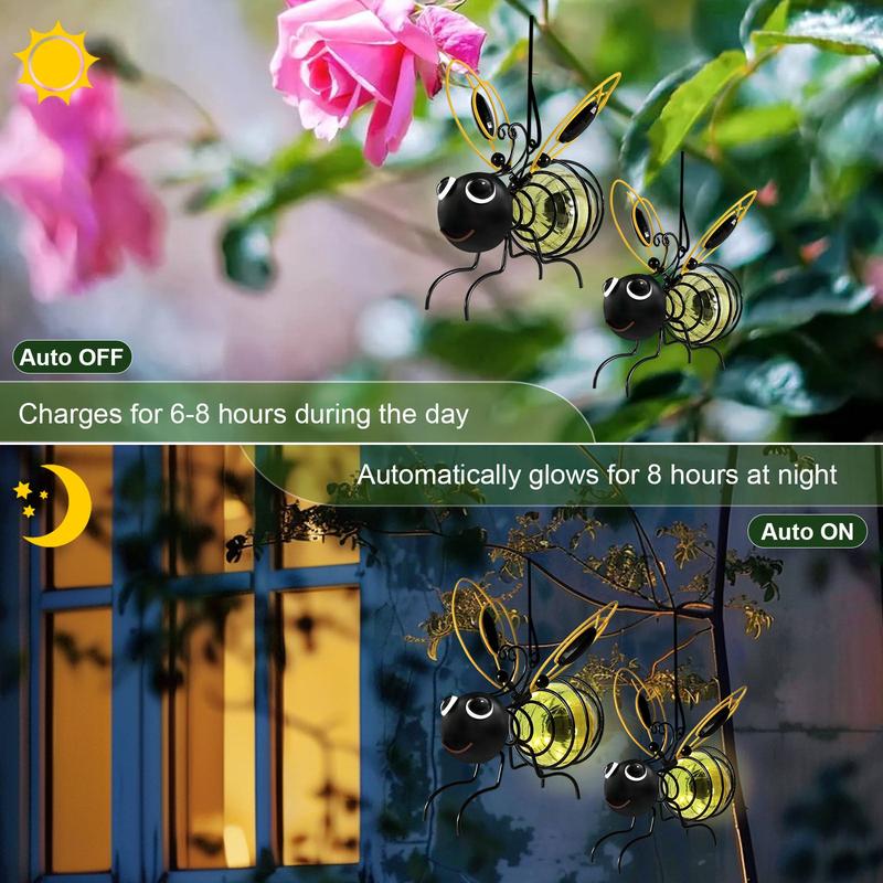 Solar Hanging Bee Lantern — Outdoor Garden Light IP44 Waterproof