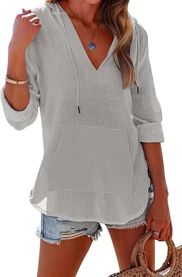 Hooded Beach Cover-Up with Pockets