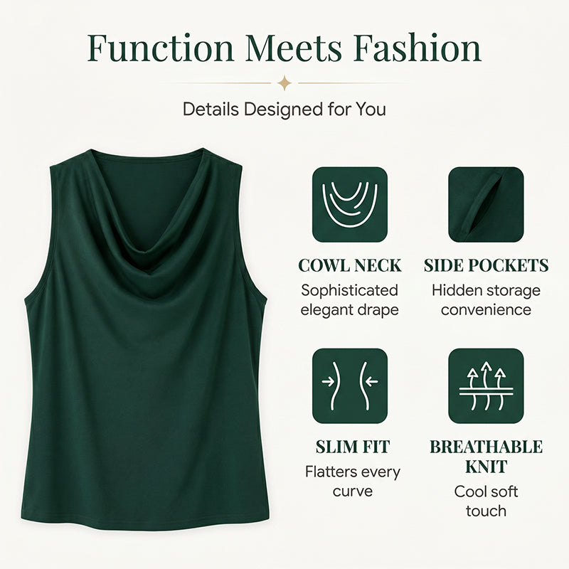 Women's Elegant Slim Fit Cowl Neck Dress