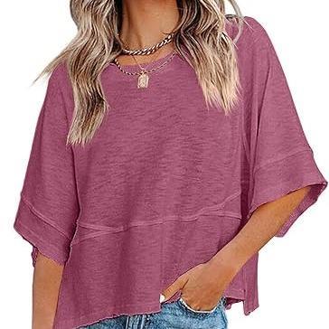 Lightweight Batwing Sleeve Tee – Crewneck, Relaxed Fit, Breathable