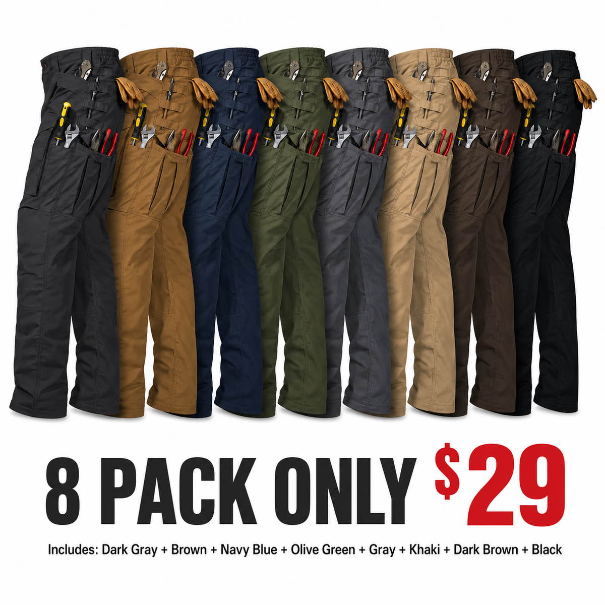 💝💝Men's Cargo Pants,Tactical Pants for Men Stretch,Durable Ripstop EDC Work Pants for Hiking