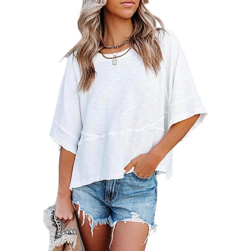 Lightweight Batwing Sleeve Tee – Crewneck, Relaxed Fit, Breathable