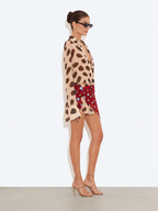 Aura Watercolor Wrap Dress – Asymmetric Hem