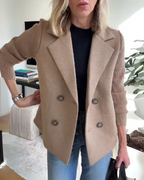 Women's Casual Double-Breasted Knit Blazer