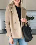 Women's Casual Double-Breasted Knit Blazer