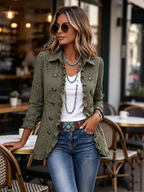 💝💝Boho-Chic Floral Embroidered Utility Ruffled Trim Jacket