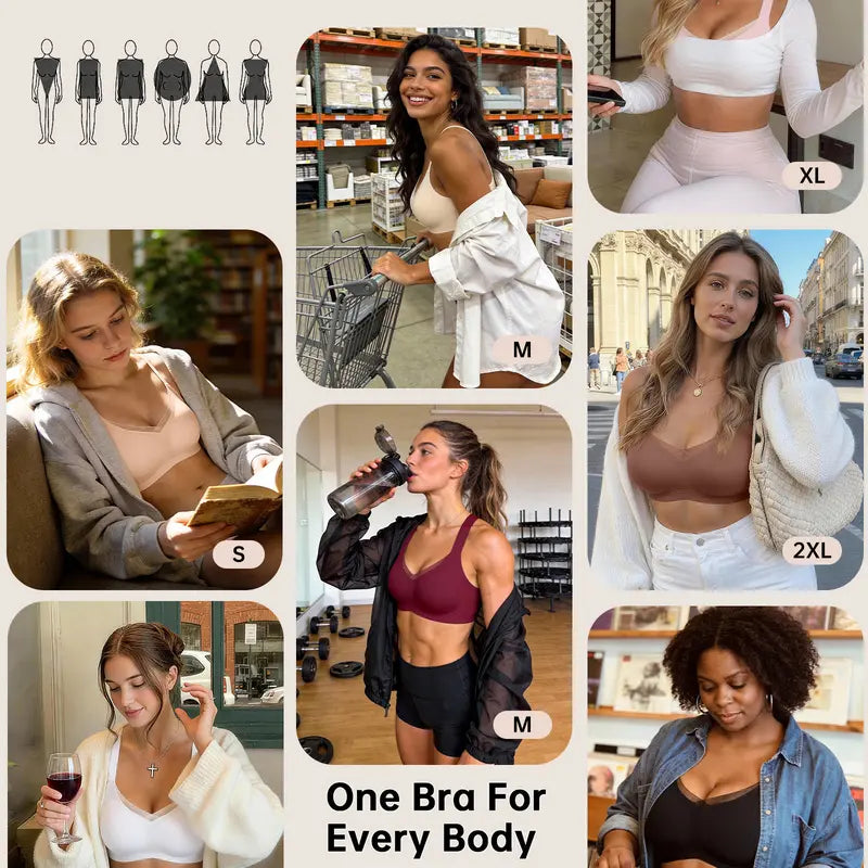 💝💝Women Jelly Bras Wirefree Full Coverage No Underwire