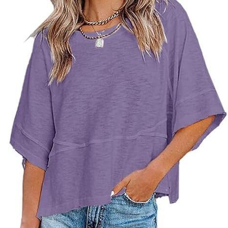 Lightweight Batwing Sleeve Tee – Crewneck, Relaxed Fit, Breathable