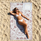 Organic Cotton Towel Backpack – 2-in-1 Convertible Beach Towel & Carry Bag, Sand-Repellent