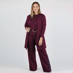 Soft Knit 3-Piece Set – Long Cardigan, Shell Top & Wide-Leg Pants