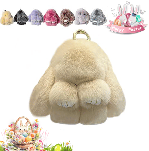 Handmade Plush Bunny Keychain – Soft Velvet Charm, Gift-Ready