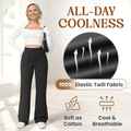 Women's High-Waisted Stretch Pants – Comfortable Straight Leg Everyday Trousers