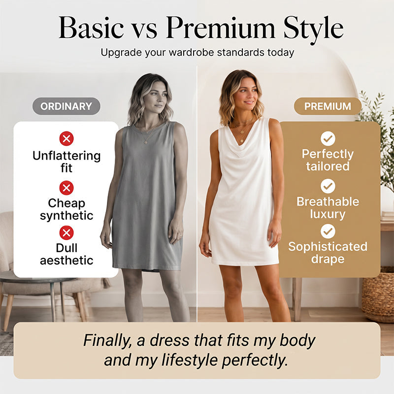 Women's Elegant Slim Fit Cowl Neck Dress