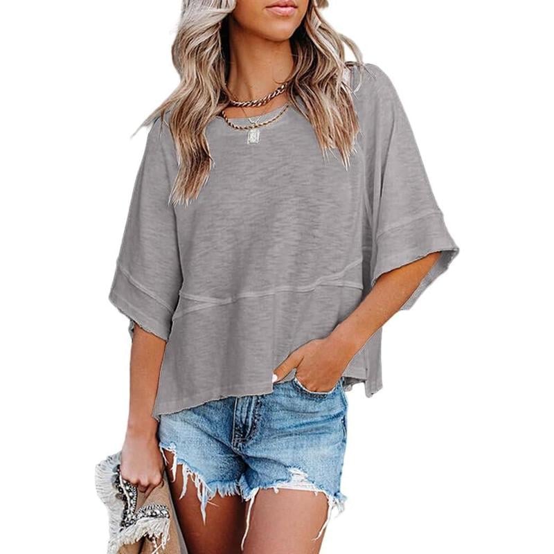 Lightweight Batwing Sleeve Tee – Crewneck, Relaxed Fit, Breathable