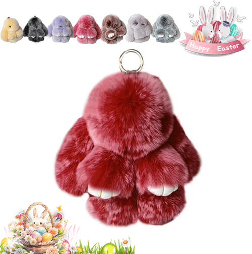 Handmade Plush Bunny Keychain – Soft Velvet Charm, Gift-Ready