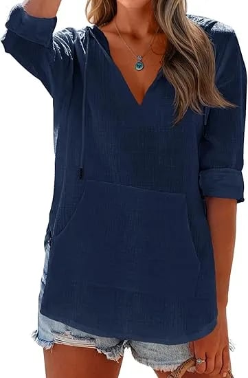 Hooded Beach Cover-Up with Pockets