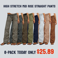 💝💝Limited Stock!🔥Women's High Stretch Mid Rise Straight Pants