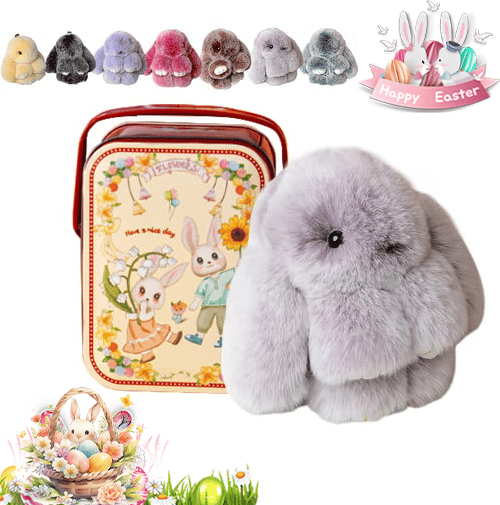 Handmade Plush Bunny Keychain – Soft Velvet Charm, Gift-Ready