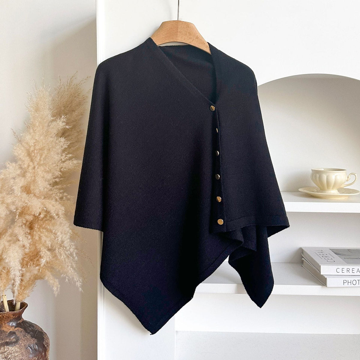 💚4pcs-Women's Soft Wool-Blend Wrap Cardigan – Cozy Open-Front Shawl Sweater for Fall
