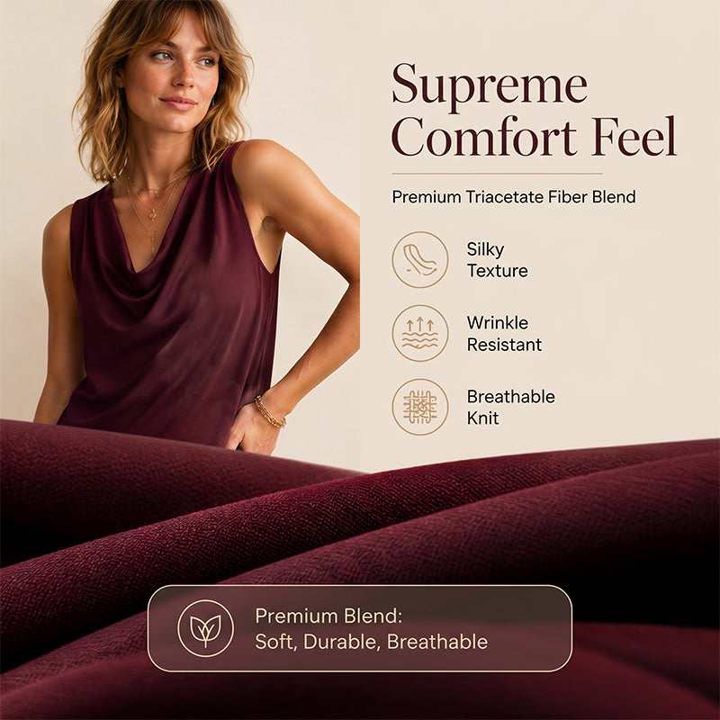 Women's Elegant Slim Fit Cowl Neck Dress
