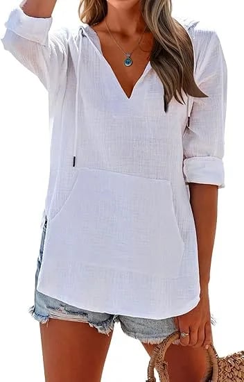 Hooded Beach Cover-Up with Pockets